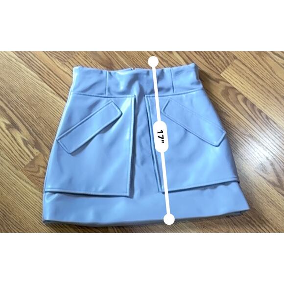 ANKVAS periwinkle cherry faux leather mini skirt size 2 / XS - Picture 7 of 13
